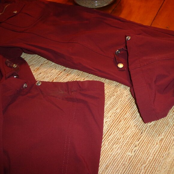 Free People Movement Cascade Flares S Oxford Snap Closure Pockets Adj. Hem - Picture 5 of 16